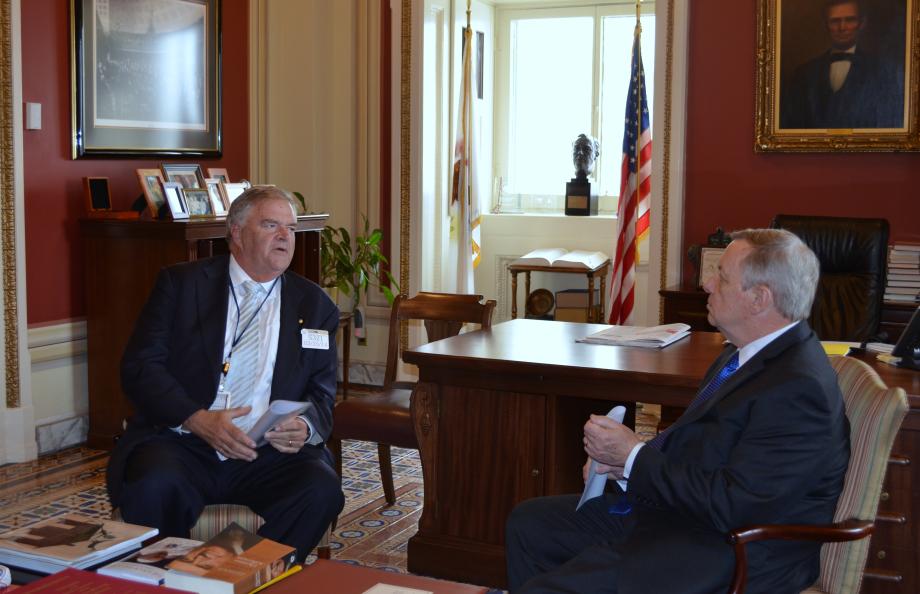 U.S. Senator Dick Durbin (D-IL) met with Australian Ambassador Kim Beazley today to discuss U.S. - Austrailian relationships and foreign policy.
